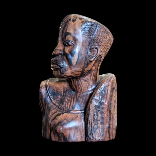 Large Carved African Wood Bust