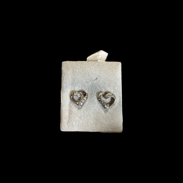 Silver Heart Studs