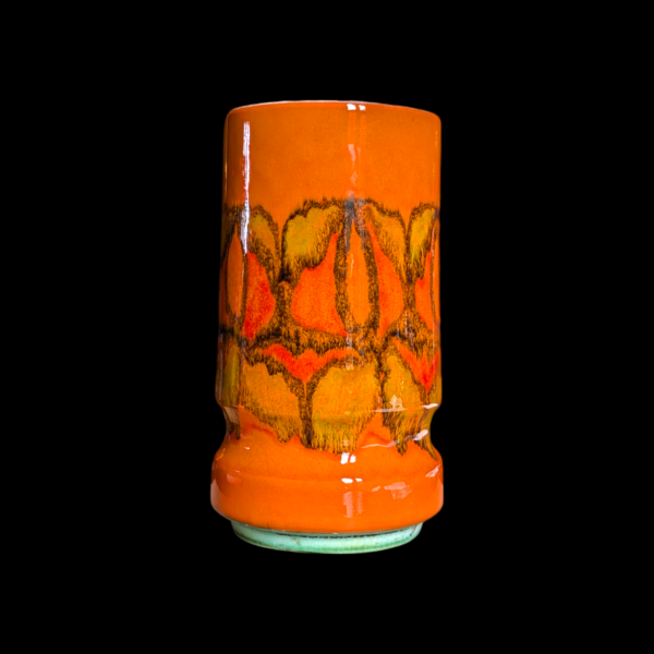 1970's Signed Poole Pottery Orange Vase No.84 Design