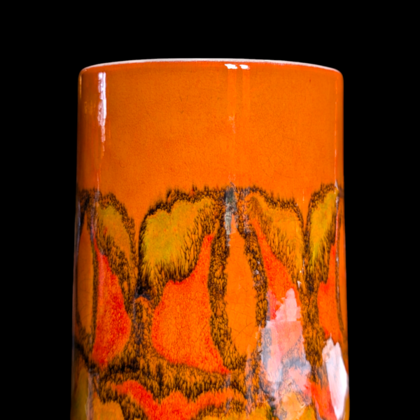 1970's Signed Poole Pottery Orange Vase No.84 Design - Image 2