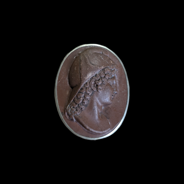 Roman Head Lava Cameo Brooch