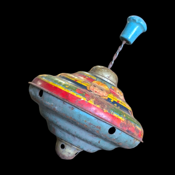 1950's Vintage Spinning Top Tin Toy