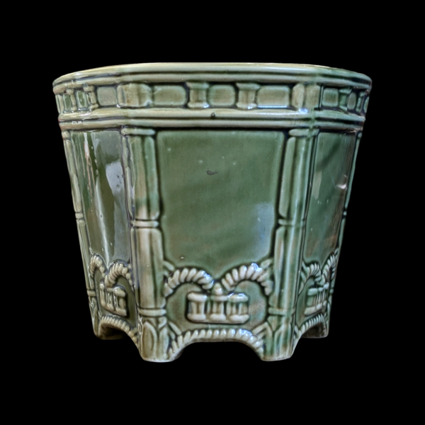 Vintage Green Ceramic Planter