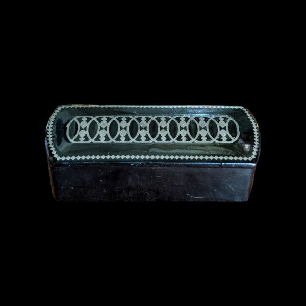 Victorian Papier Mache Inlaid Snuff Box