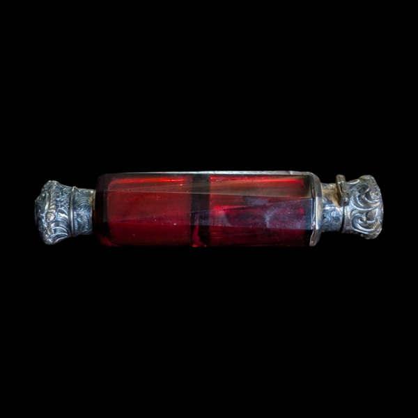 Victorian Double Ended Red Glass Scent Snuff Bottle