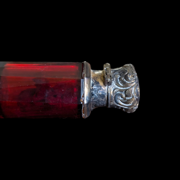 Victorian Double Ended Red Glass Scent Snuff Bottle - Image 3