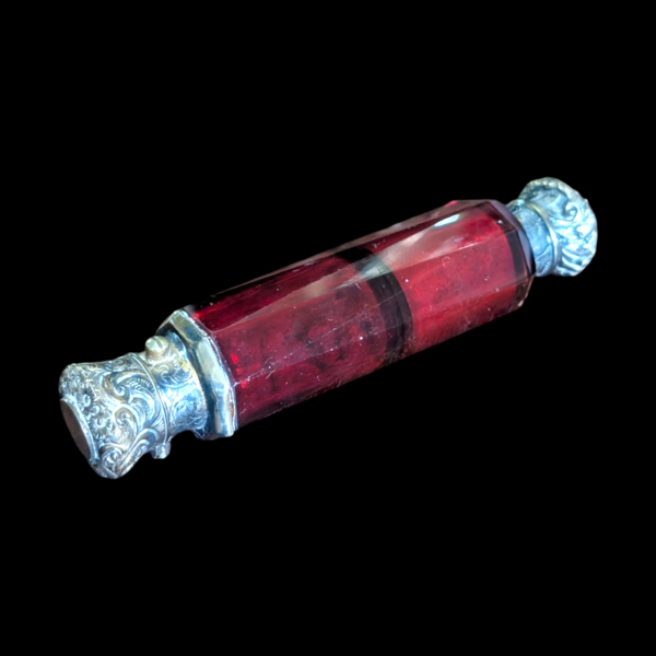 Victorian Double Ended Red Glass Scent Snuff Bottle - Image 2