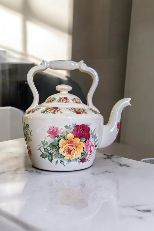 Large Decorative Floral Teapot - Image 2