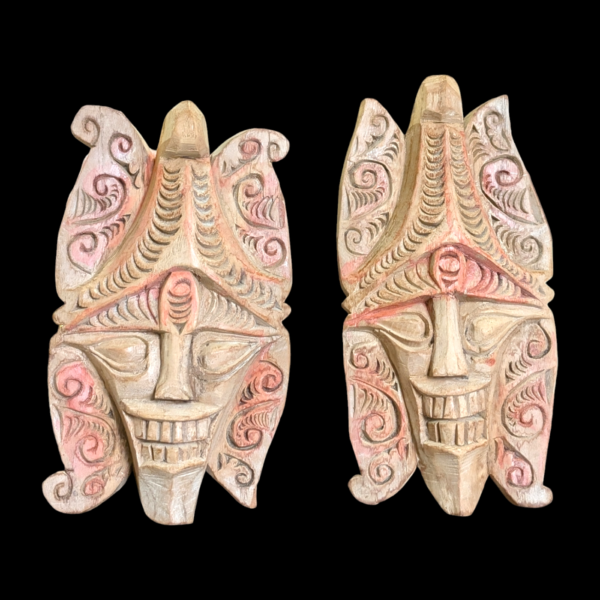 Pair Of South American Carved Wall Masks