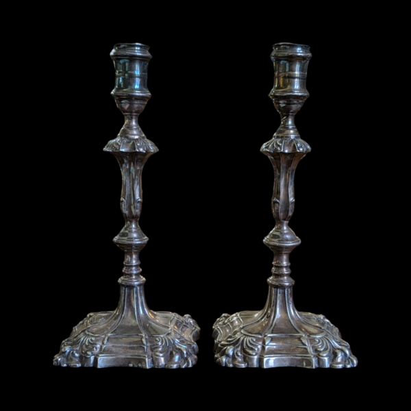 Pair Of Silver Plated Victorian Candlesticks