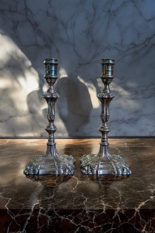 Pair Of Silver Plated Victorian Candlesticks - Image 3