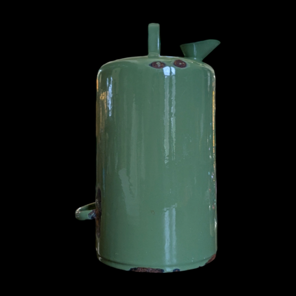 Vintage Pea Green Enamelled Petroleum Can - Image 2