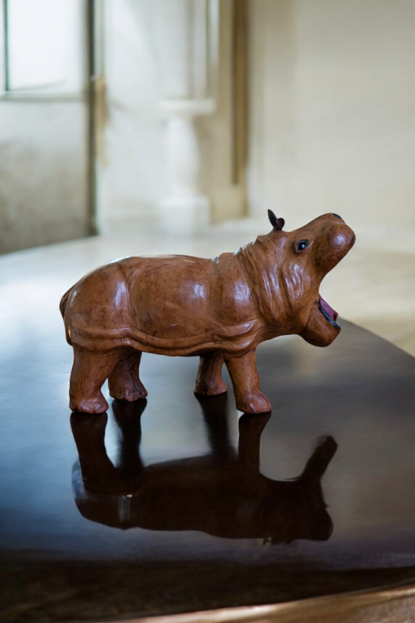 Mid Century Leather Hippo - Image 2