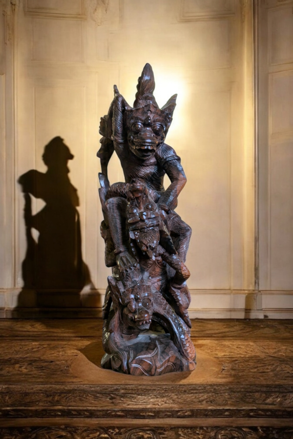 Heavily Carved Indonesian Rosewood Monkey King - Image 4