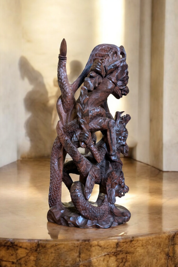 Heavily Carved Indonesian Rosewood Monkey King - Image 3