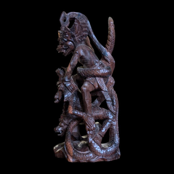 Heavily Carved Indonesian Rosewood Monkey King - Image 2