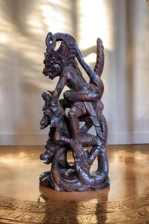 Heavily Carved Indonesian Rosewood Monkey King - Image 5