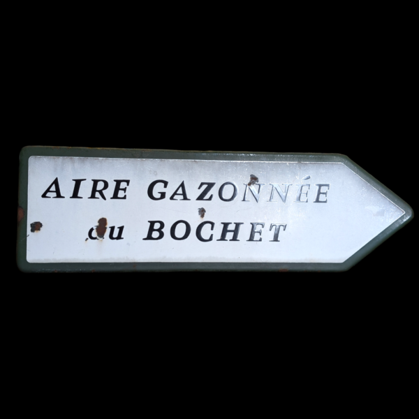 Original Enamelled Aire Gazonnee Au Bochet French Street Sign