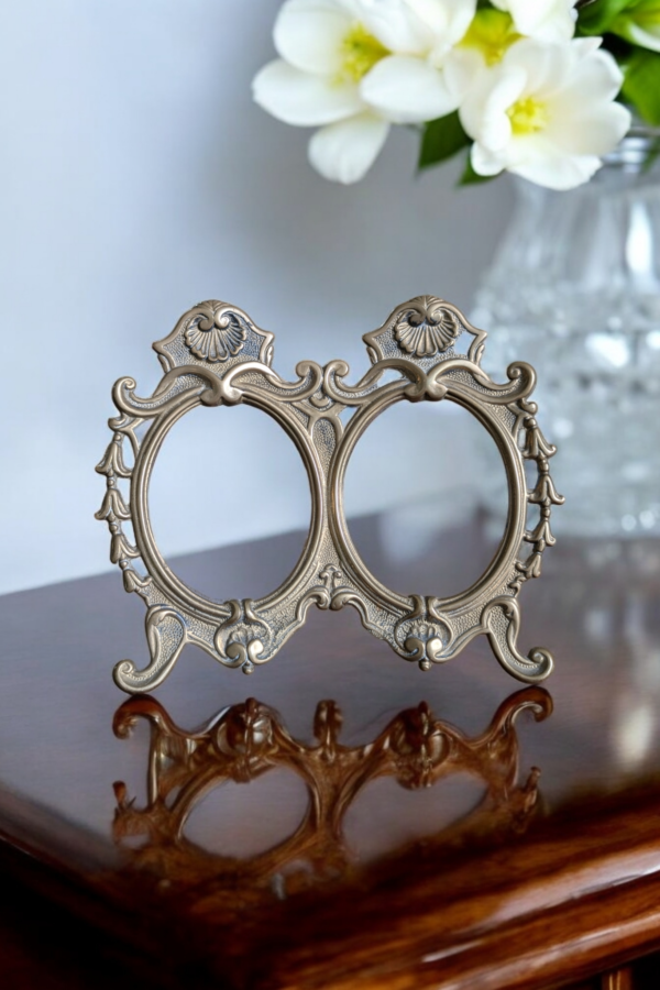 Antique Double Brass Frame - Image 2