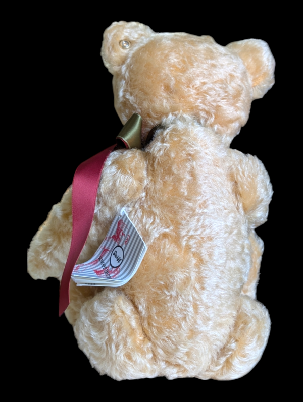 Steiff 2019 Exclusive British Ltd Edition Blonde Mohair Jointed Growler With Original Satin Bows, Certificate & Box - Image 3