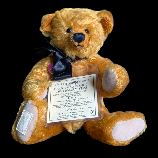 Deans Collectors Club Bear Ltd Edition Henry 2003 With Certificate