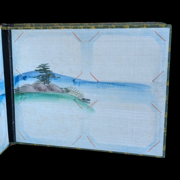 1930's Black Japanese Lacquered Mother Of Pearl Inlaid Photo Album - Image 3