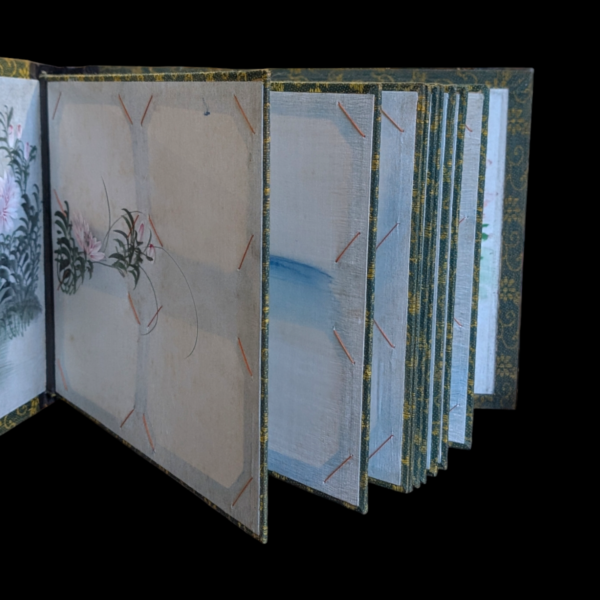 1930's Black Japanese Lacquered Mother Of Pearl Inlaid Photo Album