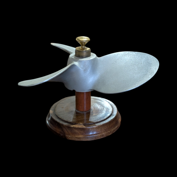 Propellor Desk Ornament On Wooden Base