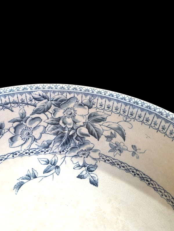 Huge Victorian Blue & White Wash Bowl - Image 2