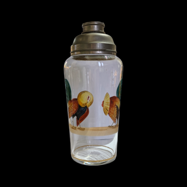 Cockerel Design Retro Glass Cocktail Shaker