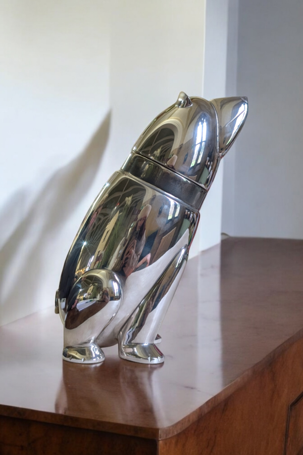 Art Deco Chrome Polar Bear Cocktail Shaker - Image 6