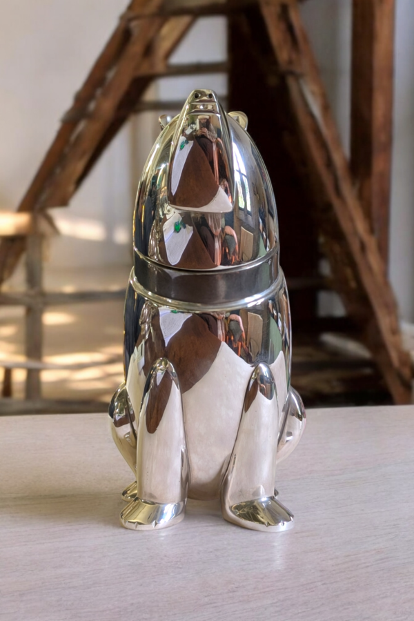 Art Deco Chrome Polar Bear Cocktail Shaker - Image 5