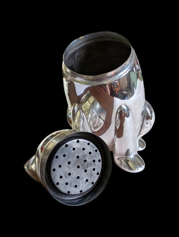 Art Deco Chrome Polar Bear Cocktail Shaker - Image 3