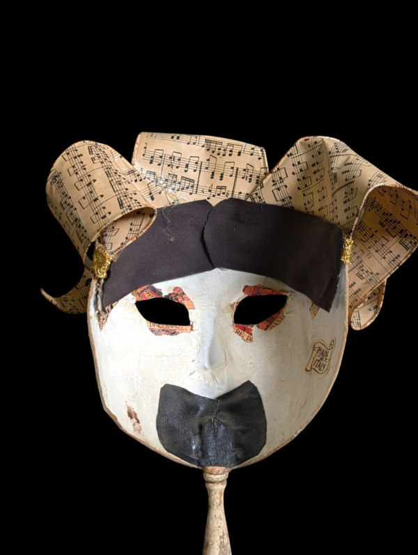 Italian Venetian Papier Mache Mask On Stand - Image 3