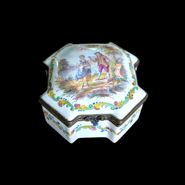 Antique Enamelled Lille Box