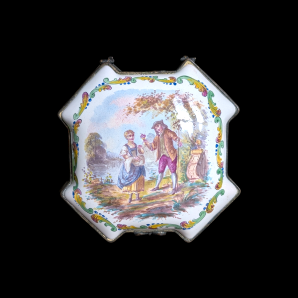 Antique Enamelled Lille Box - Image 6