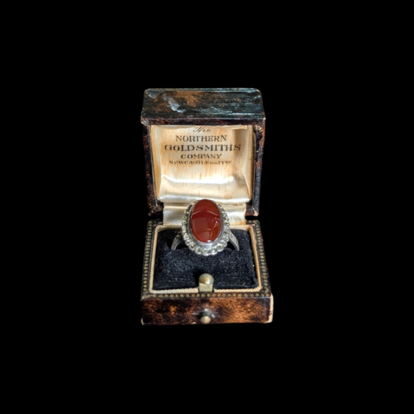 Silver Art Deco Carnelian Ring