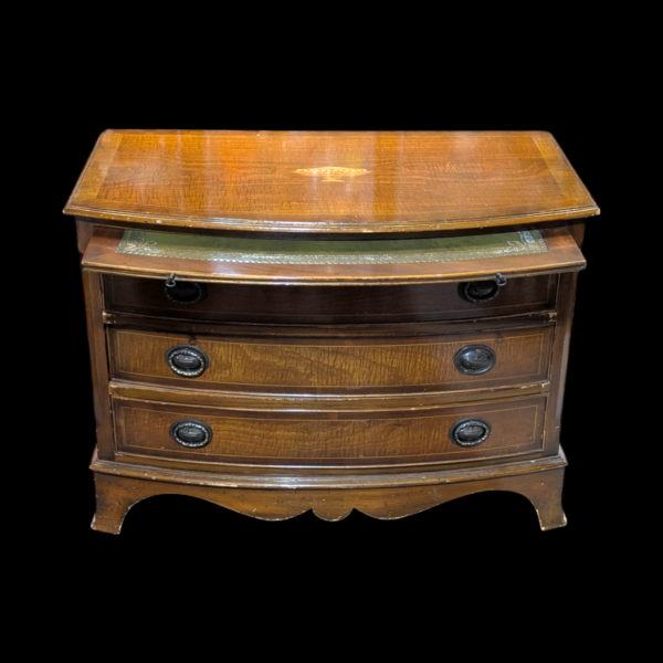 A Victorian Marquetry Inlaid Now Front Chest With Leather Pull Out Desk Space