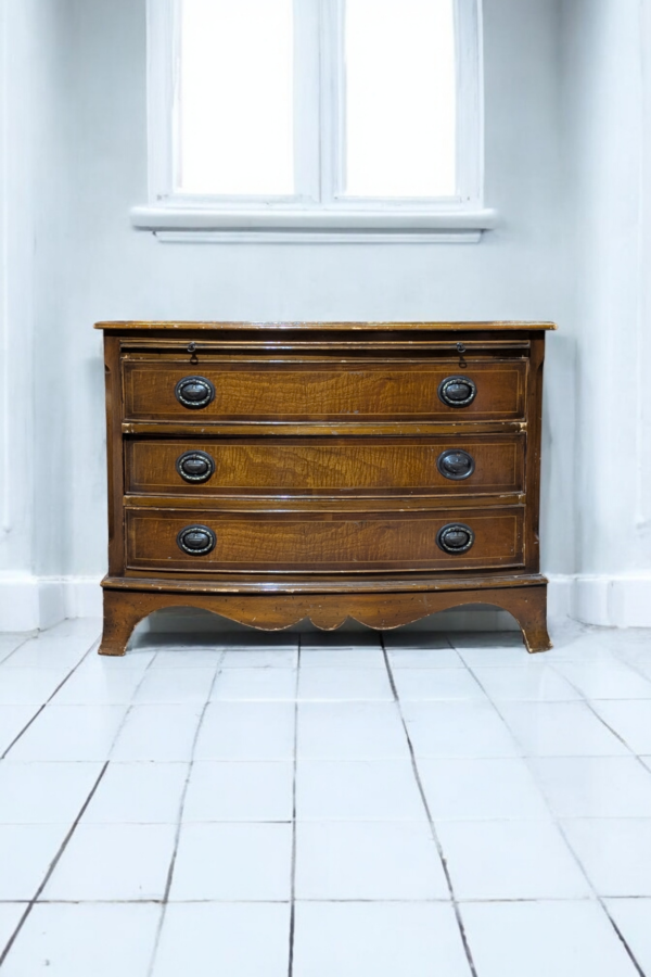 A Victorian Marquetry Inlaid Now Front Chest With Leather Pull Out Desk Space - Image 4