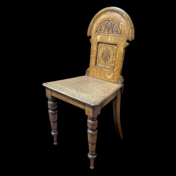 Aesthetic Movement Solid Oak Hall Chair - Image 4