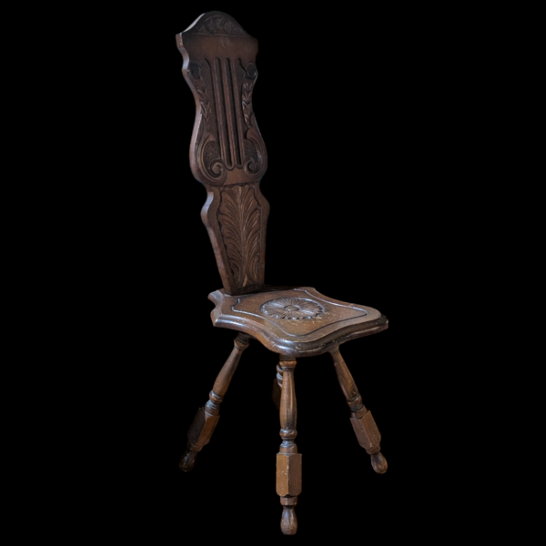 Edwardian Oak Spinning Chair - Image 2