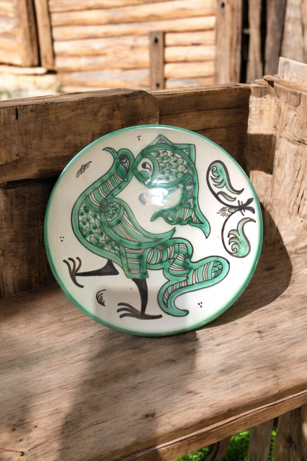 Vintage Domingo Punter Griffon Art Pottery Ceramic Plate Mid 20th Century Teruel Spain - Image 3