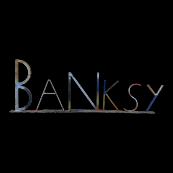 Large Painted Industrial Banksy Sign