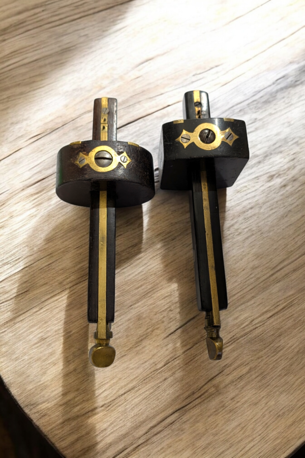 Pair Of Vintage Ebony & Brass Mortise Gauges - Image 3