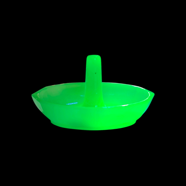 Art Deco 1930's Uranium Glass Ring Holder