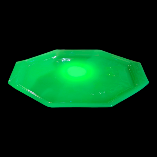 1930's Art Deco Uranium Glass Dresser Tray