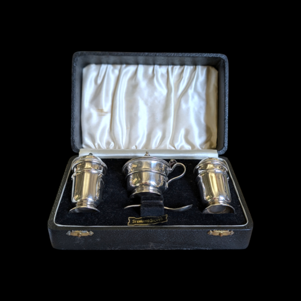 1930's Solid Silver Cruet Set In Original Fitted Case - Image 3