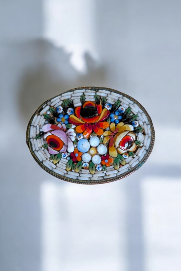 Vintage Oval Micro Mosaic Brooch - Image 2