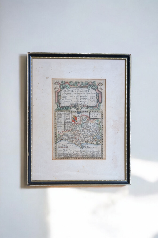 1720 Antique Framed Bristol Weymouth Map - Image 3