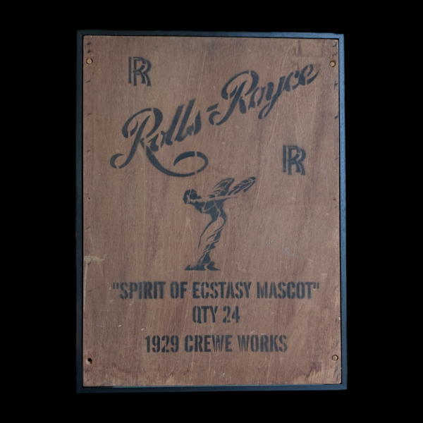 Original Rolls Royce Packaging Crate For Car Hood - Framed